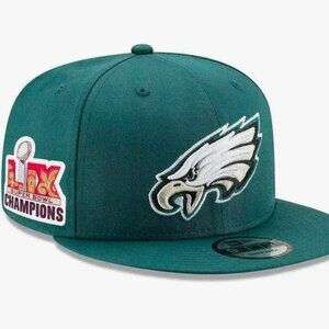 NFL Philly Eagles 950 New Era Midnight Green Super Bowl LIX Champions Side Patch